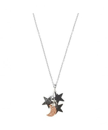 Rose gold, black rhodium and silver Shimmer Star and Moon, £135