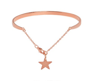 Rose gold Bangle with Shimmer Star Charm, £175